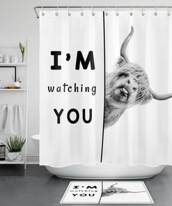 Highland Cow With Funny Words Shower Curtain For A Rustic And Whimsical Bathroom Decor 
