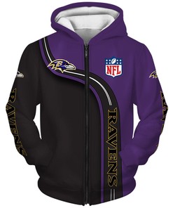 Highway Letter All Over Print Baltimore Ravens Zip Up Hoodie 3D Gifts For Fans