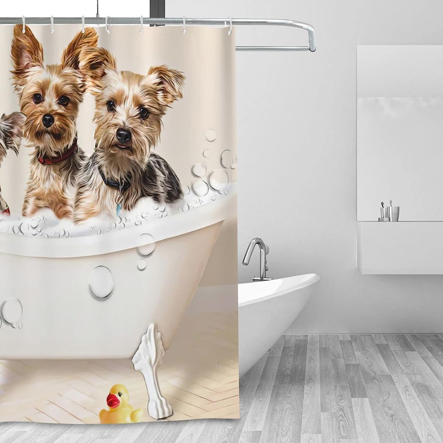 Hilarious Dog Bath Shower Curtain - Waterproof Funny Animal Pattern Washable - Image 2