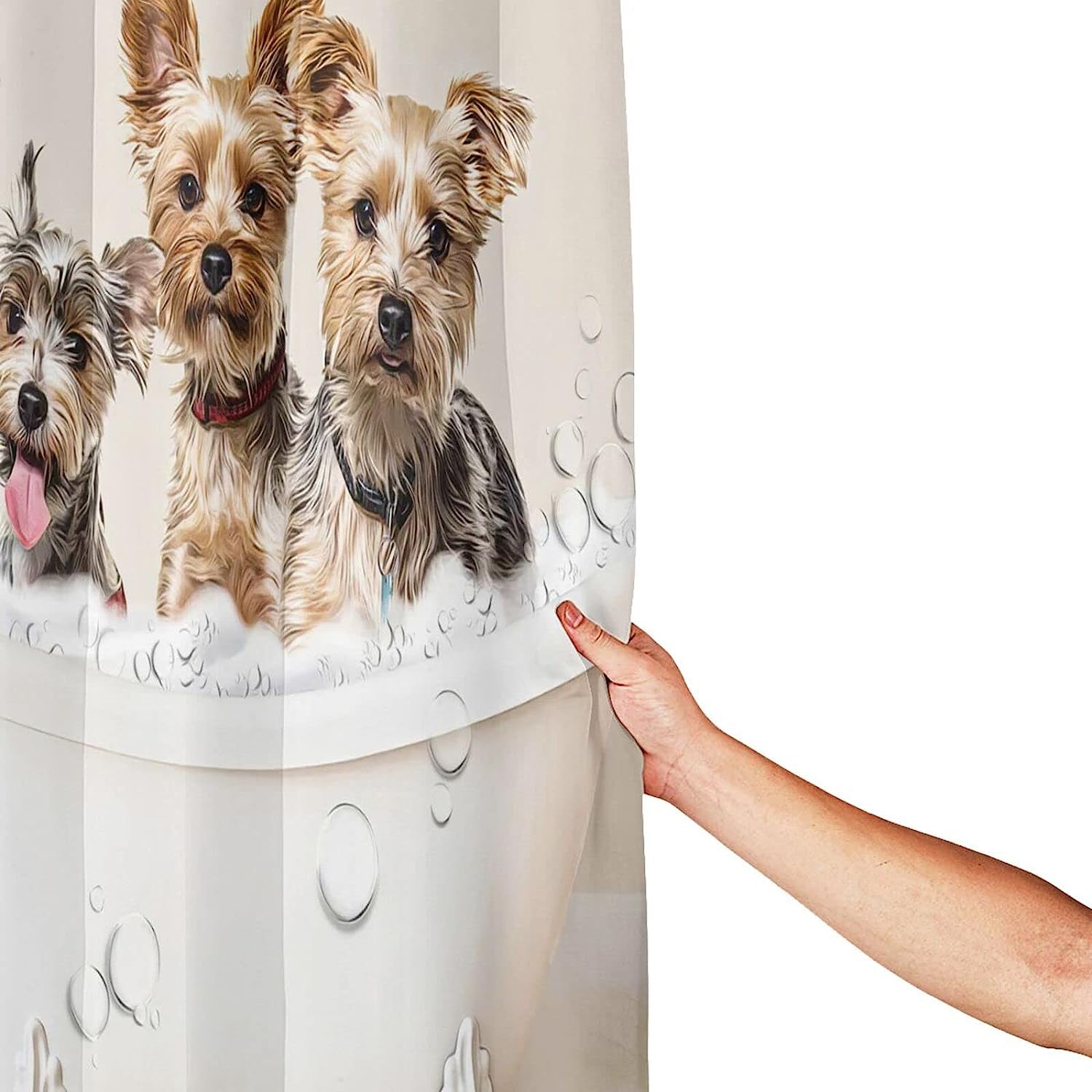 Hilarious Dog Bath Shower Curtain - Waterproof Funny Animal Pattern Washable - Image 3