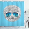 Hipster Beach Sloth Shower Curtain, Perfect for Boho Bathrooms 
