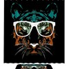 Hipster Tiger With Glasses Fashion Shower Curtain For Modern Bathroom 