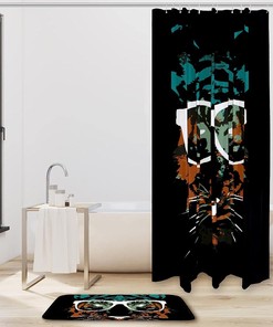 Hipster Tiger With Glasses Fashion Shower Curtain For Modern Bathroom