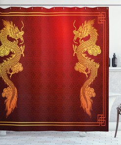Historic Asian Dragon Shower Curtain For A Sophisticated Bathroom