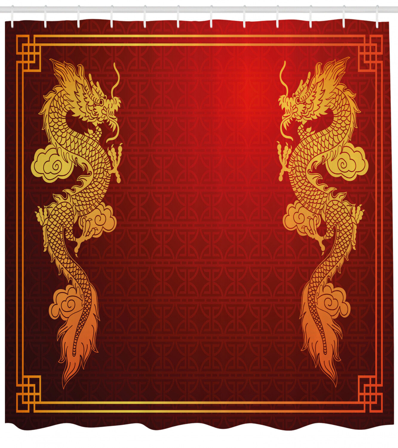 Historic Asian Dragon Shower Curtain For A Sophisticated Bathroom - Image 2