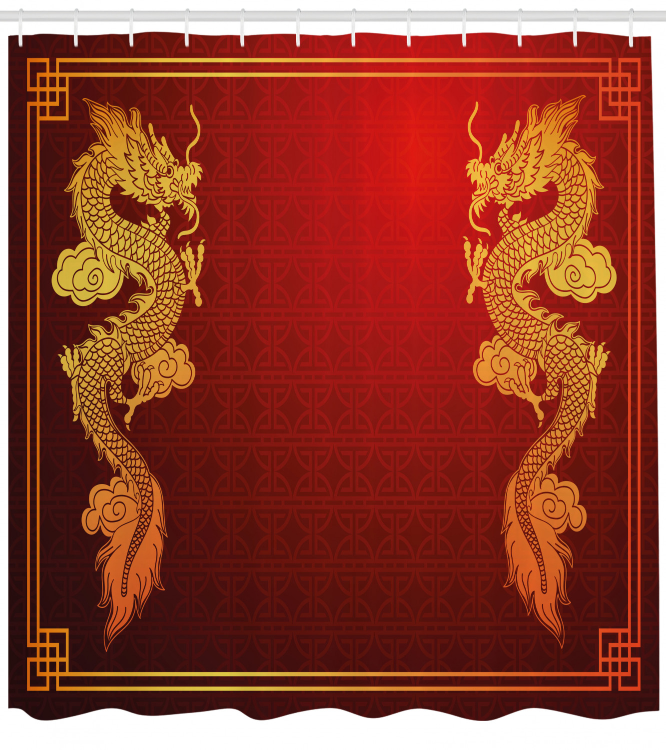 Historic Asian Dragon Shower Curtain For A Sophisticated Bathroom - Image 4