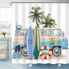 Hit the Road with Surf RV Shower Curtain for Beachy Bathroom Decor