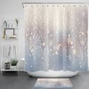 Holiday Season Forest Tree Snowflake Shower Curtain - Forest Tree Snowflake Winter Christmas