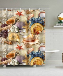 Holidays Mode Beach Shells Shower Curtain For A Vacation-Inspired Home Spa