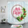 Holly And Red Fruit Christmas Shower Curtain - Winter Wonderland Bathroom Decor