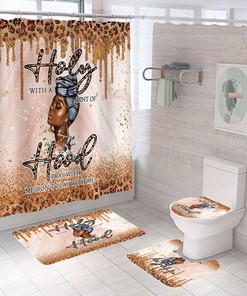 Holy Hood African American Shower Curtain 4 Piece Set