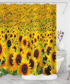 Homecoming Gift Decorative Sunflower Shower Curtain for Bathroom Decor