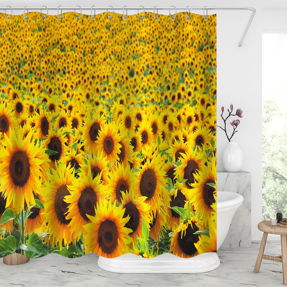 Homecoming Gift Decorative Sunflower Shower Curtain for Bathroom Decor