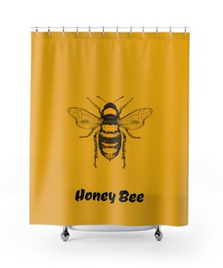 Honey Bee Custom Shower Curtain, Fun And Gift-Worthy Bathroom Decor, Waterproof Fabric