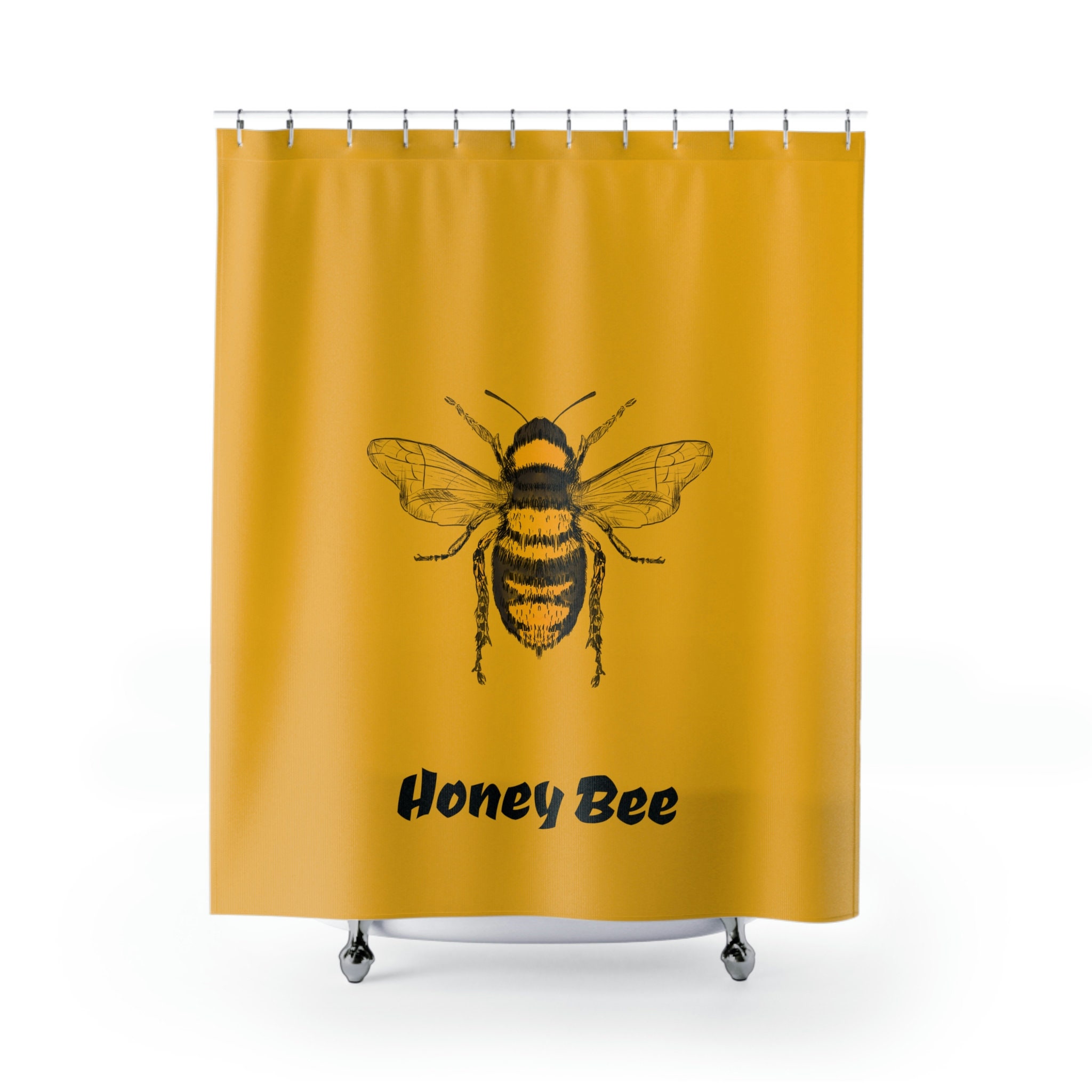 Honey Bee Custom Shower Curtain, Fun And Gift-Worthy Bathroom Decor, Waterproof Fabric