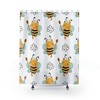 Honey Bee Floral Shower Curtain For Bathroom, Custom Decor, Waterproof Fabric