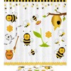 Honey Bee Flowers Vintage Shower Curtain Ideas Waterproof Washable
