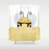 Honey Bee Shower Curtain - Yellow Bumble Bee Bathroom Decor With Personalized Farm Country Gifts