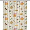 Honey Bees Flowers Funny Modern Shower Curtain Resistant, Waterproof Fabric For Bathroom Decorations