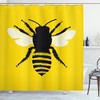 Honeybee Silhouette Print Shower Curtain for Bathroom