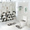 Honeycomb Printed Marble Shower Curtain, Geometric and Modern Design for Bathroom
