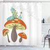 Hookah Smoking Caterpillar Mushroom Alice In Wonderland Character Shower Curtain