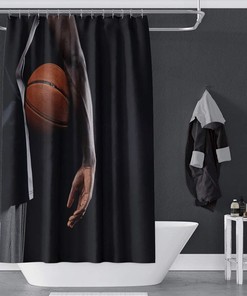 Hoopman Player Basketball Sports Game Shower Curtain for Boy Bathroom Decor Waterproof Fabric