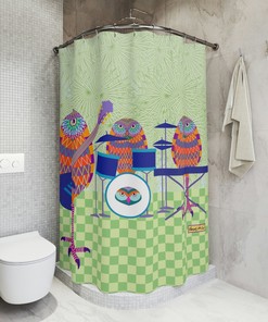 Hootenanny Burrowing Owls Shower Curtain For Bathroom, Fabric And Durable, Washable
