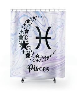 Horoscope Star Sign Gifts for Pisces Birthday Shower Curtain
