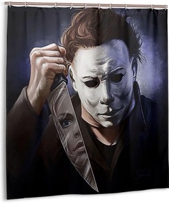 Horror Michael Myers Shower Curtain for Spooky Bathroom Dcor