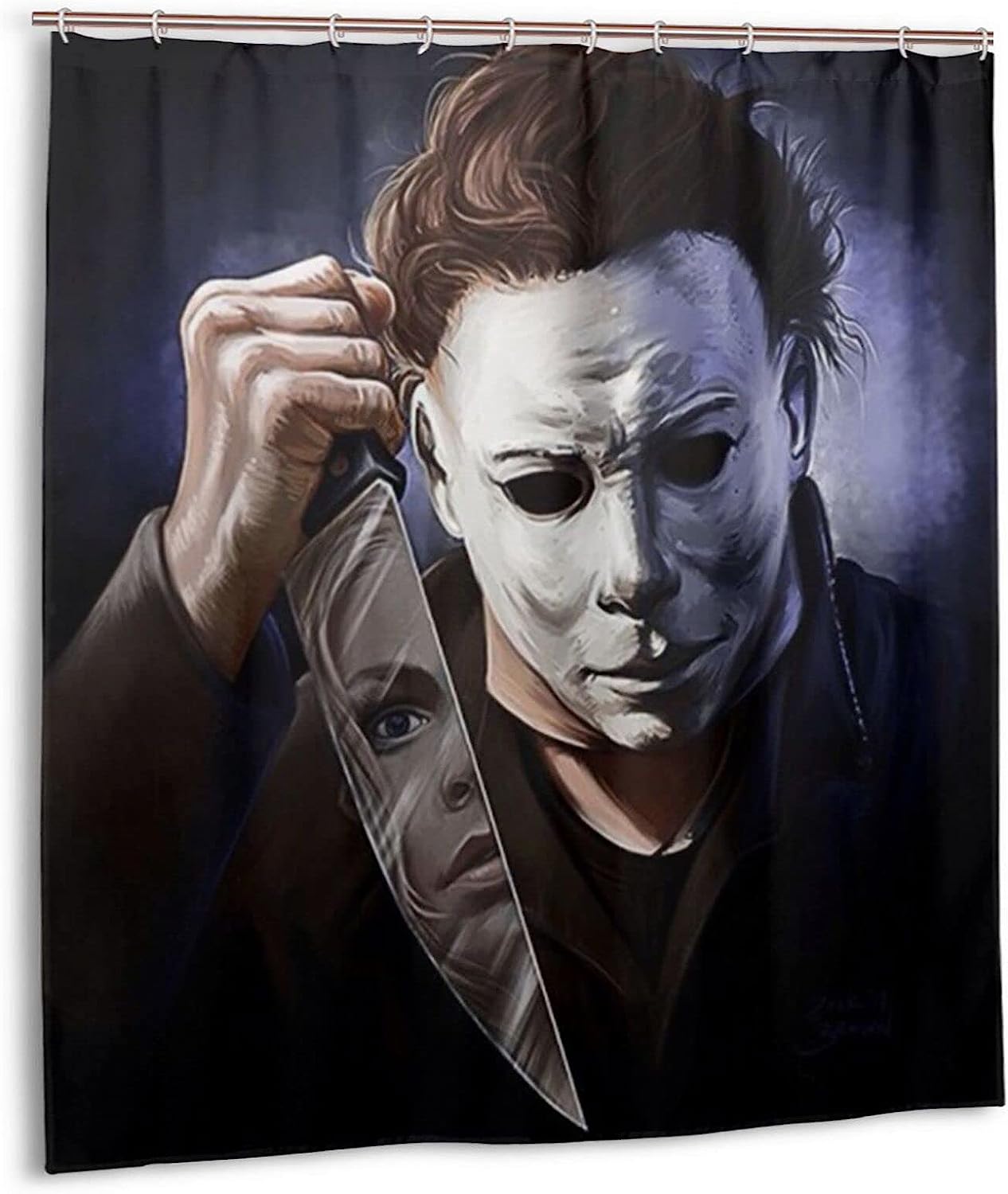 Horror Michael Myers Shower Curtain for Spooky Bathroom Dcor