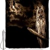 Horror Owl Waterproof Shower Curtain With Decorative Curtain For Bathtubs, Hotel Decor