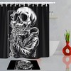 Horror Skeleton Skull Shower Curtain - Creepy And Scary Bathroom Decor