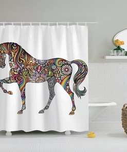 Horse Art Shower Curtain - Art Lovers - Cute Home Decoration - Modern Bathroom Accessory