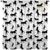 Horse Curtains - Black And White Print Window Treatments For Kids Bedrooms