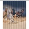 Horse Herd Run In Desert Shower Curtain - Waterproof Bath Curtain For Decoration