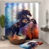 Horse Herd Shower Curtain - Scenic Country-Style Bathroom Decor 