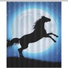 Horse On The Moon Shower Curtain - Waterproof Bath Decoration