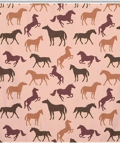 Horse Pattern Shower Curtain - Fashionable Bath Decor