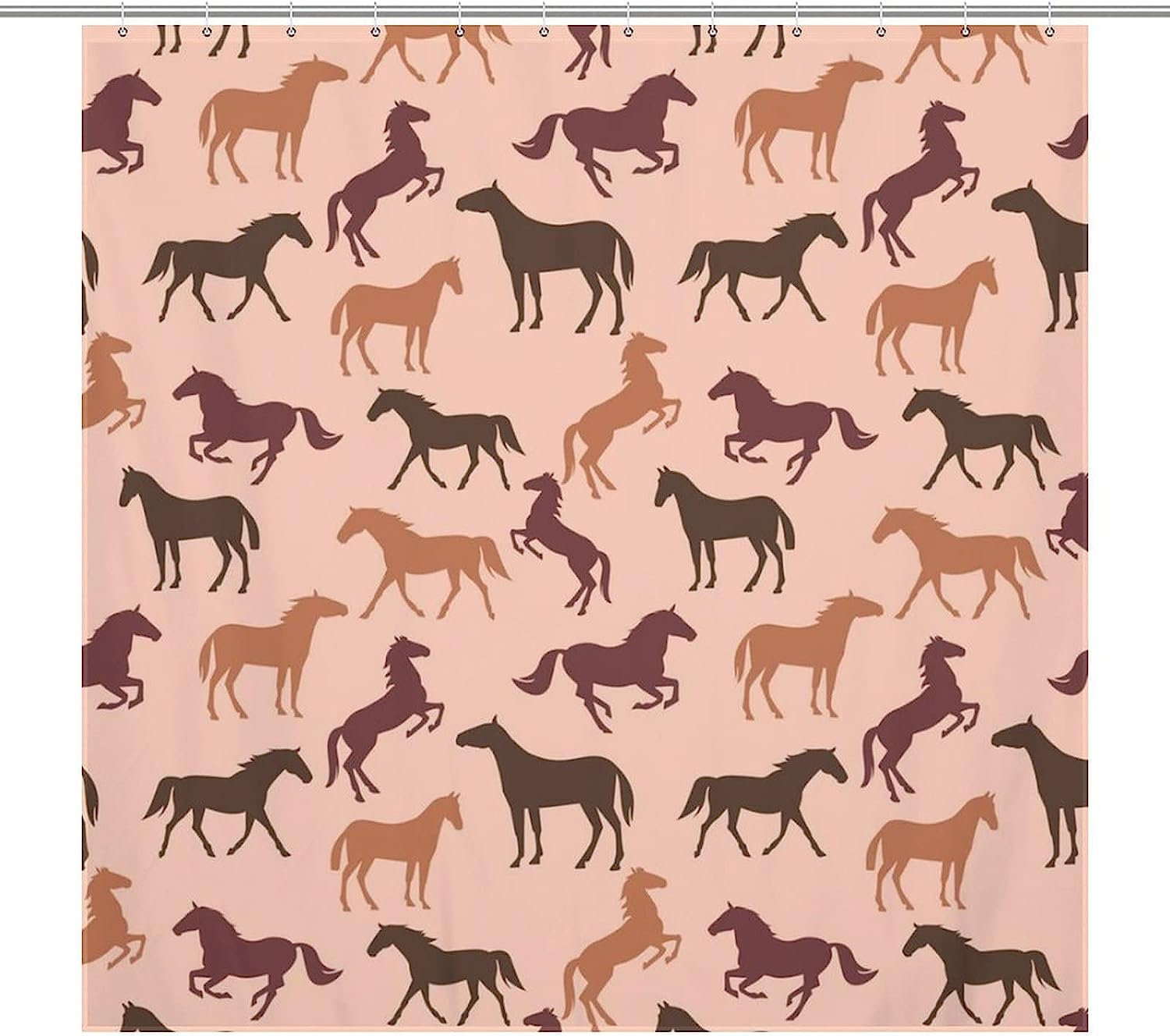 Horse Pattern Shower Curtain - Fashionable Bath Decor