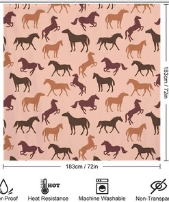 Horse Pattern Shower Curtain - Fashionable Bath Decor