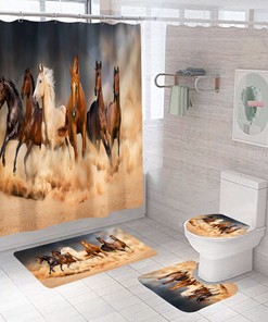 Horse Print Shower Curtain for Bathroom Cover for a Country and Rustic Bathroom Decor