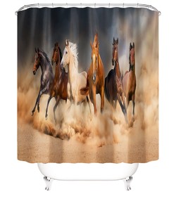 Horse Print Shower Curtain for Bathroom Cover for a Country and Rustic Bathroom Decor