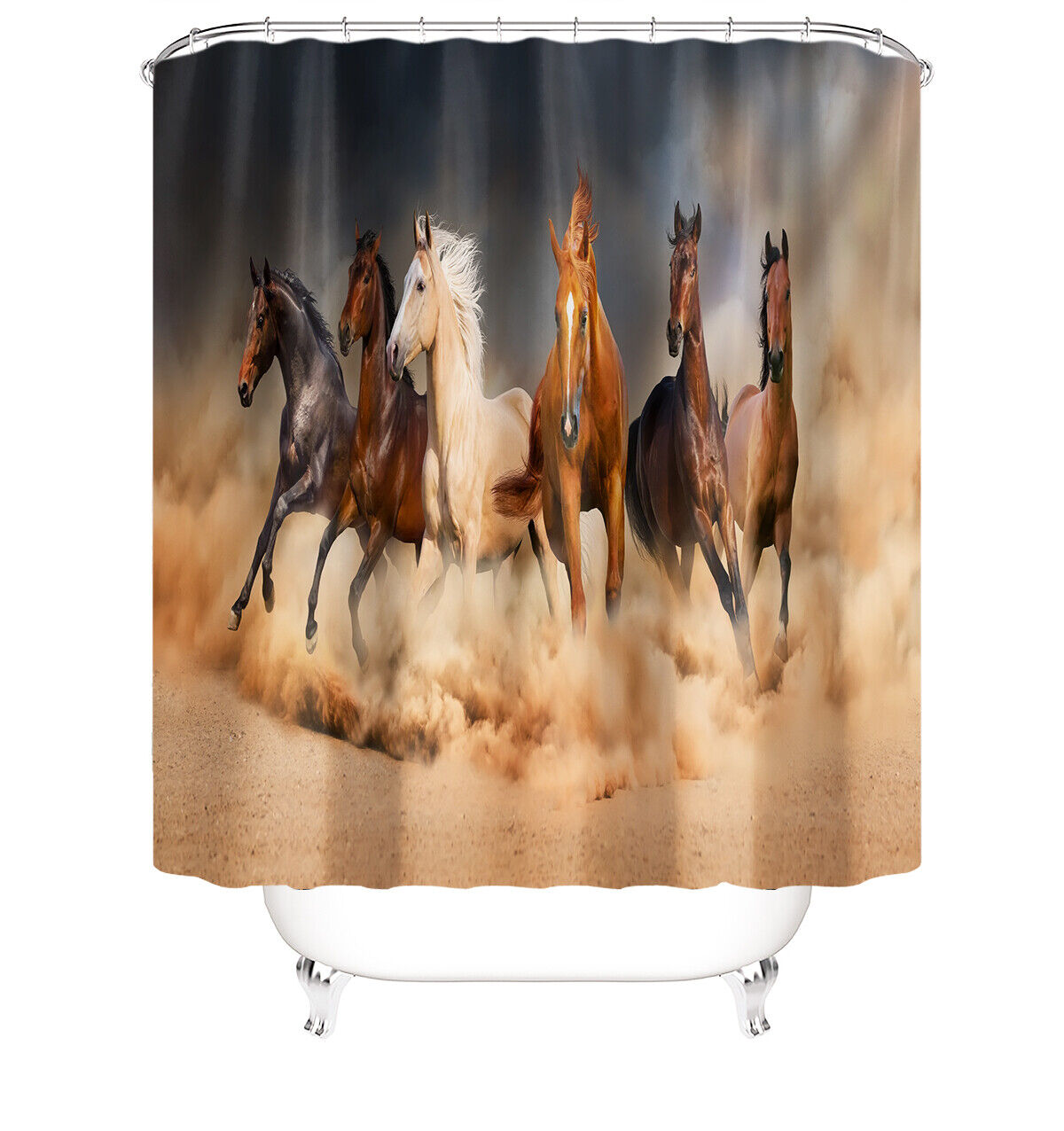 Horse Print Shower Curtain for Bathroom Cover for a Country and Rustic Bathroom Decor