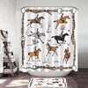 Horse Riding Pattern Shower Curtain - Equestrian Bathroom Decor 