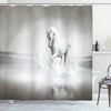 Horse Running Through Water - Motivational Wild Animal Shower Curtain 