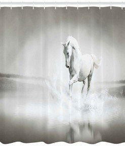 Horse Running Through Water - Motivational Wild Animal Shower Curtain