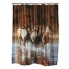 Horse Shower Curtain - Country Western Style Bathroom Decor 