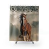 Horse Shower Curtain - Modern Equestrian Bathroom Decor 