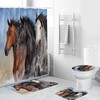 Horse Shower Curtain With Bathroom Bathroom Lid Cover - Ideal For Horse Lovers